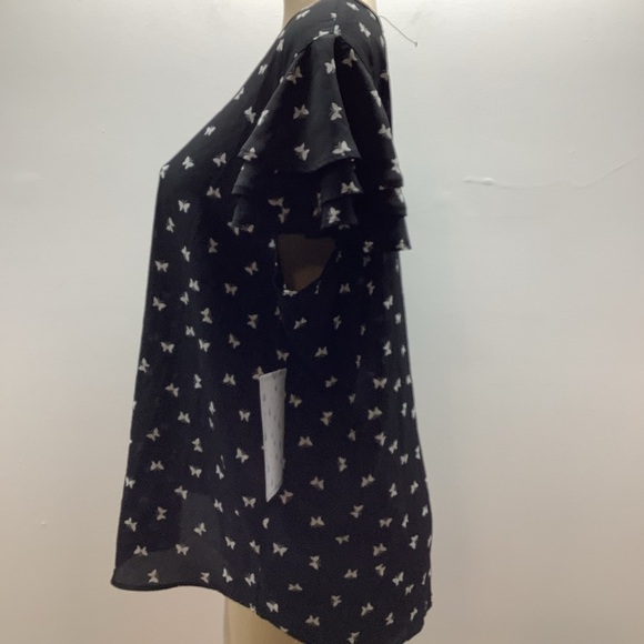 Sweet Rain Size 2X Black and White Butterfly Print Blouse. New With Tags - Picture 5 of 9